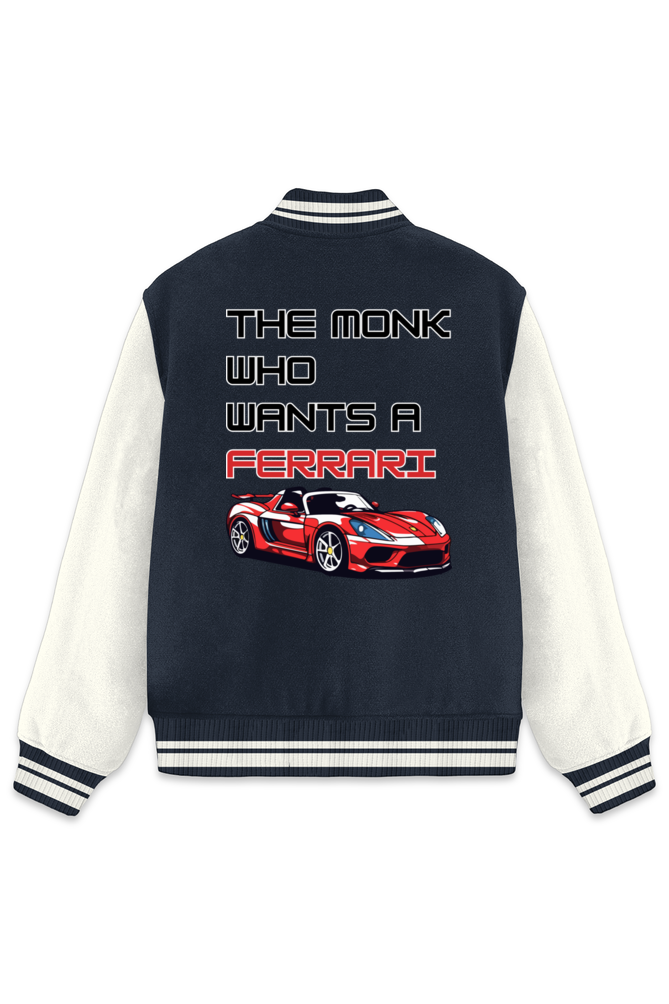 Ferrari Monk Navy Blue Varsity Jacket