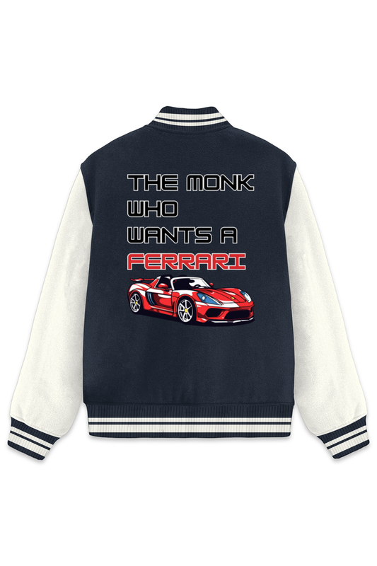 Ferrari Monk Navy Blue Varsity Jacket